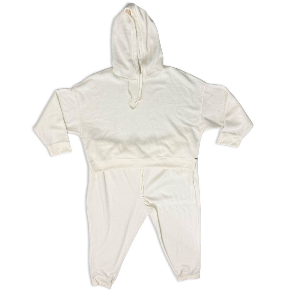 Adore Me Whisper White Fleece Davinia Sweatshirt Jogger Set size 4X NEW Tags